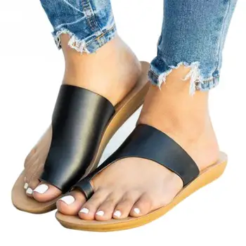 Women Artificial PU Shoes Slippers Orthopedic Bunion Corrector Comfy Platform Wedge Ladies Casual Big Toe Correction Sandal