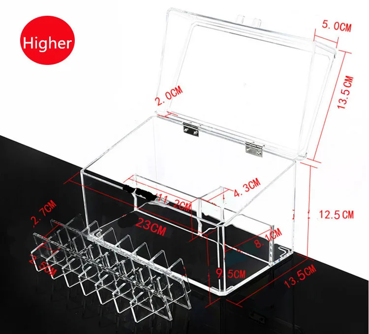 Пылезащитный акриловый Органайзер для губной помады с крышкой, настольный органайзер для косметики, коробка для хранения косметики, держатель лака для ногтей для женщин/девочек