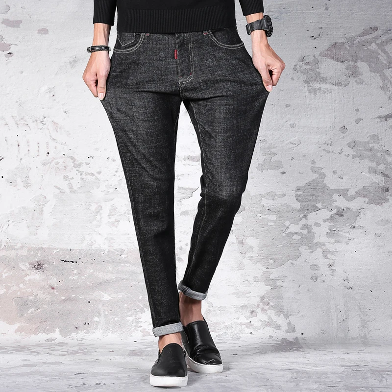 2018 Spring New men Jeans Black Classic Fashion Designer Denim Skinny Jeans men's casual High Quality Slim Fit Trousers