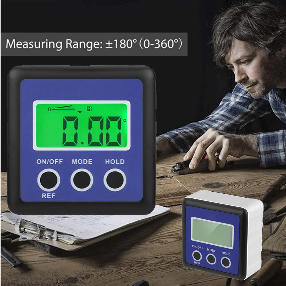 

Cube Inclinometer Angle Gauge Meter Digital LCD Protractor Electronic Level US