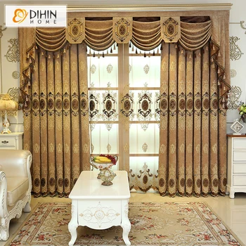 

DINHIN HOME European Valance Window Curtains For Living Room Customized Curtain Drapes