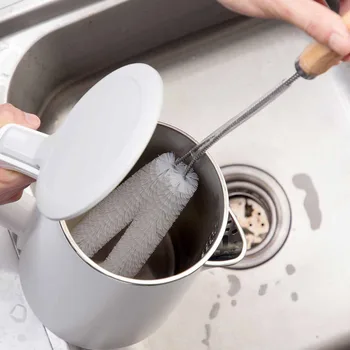 50CM Wooden Long Handle Pan Pot Brush Dish Cups Washing Cleaning Brush Household Kitchen Cleaning Tools 1