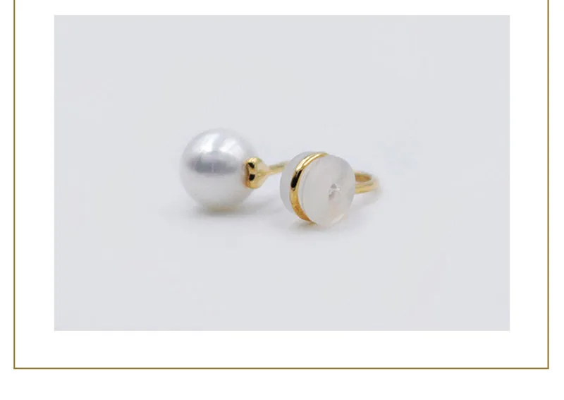 Стерлингового серебра 925 Серьги модные золотые серьги с жемчугом для женщин маленькие серьги Кафф с клипсой 925 серебряные ювелирные изделия