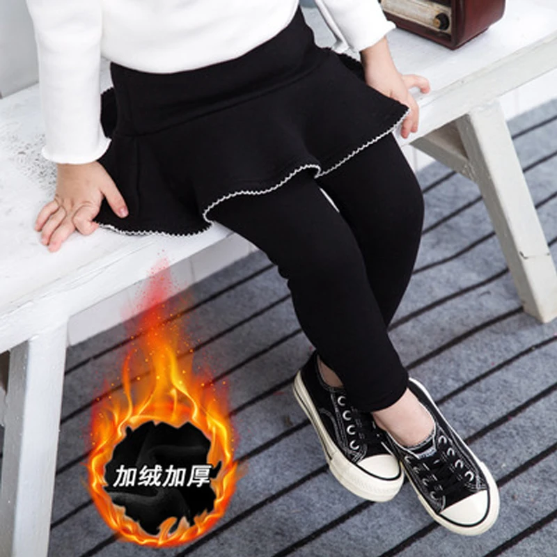 

Autumn Winter Kids girls Leggings Cotton ruffles Teenager Thicken Trousers Girl Leggings Casual Warm Pants Girls Pants Clothing