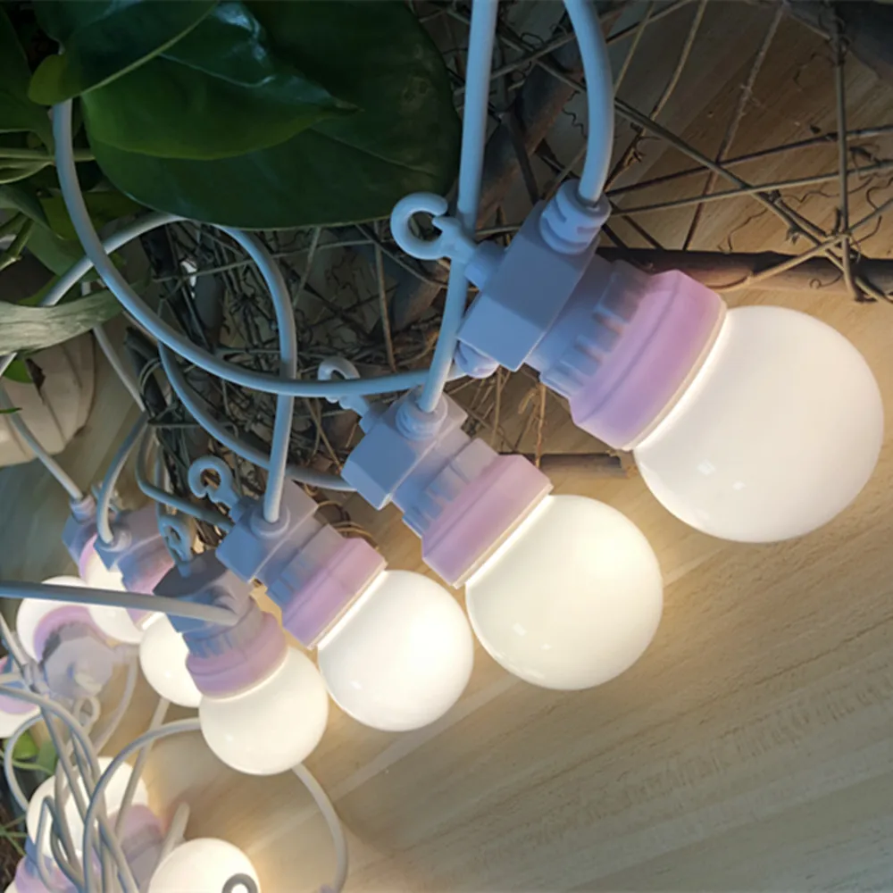 VNL IP65 G50 White Cable Milky Ball String lights Indoor Outdoor Light String For Bar Wedding Christmas Garland Party Decorative