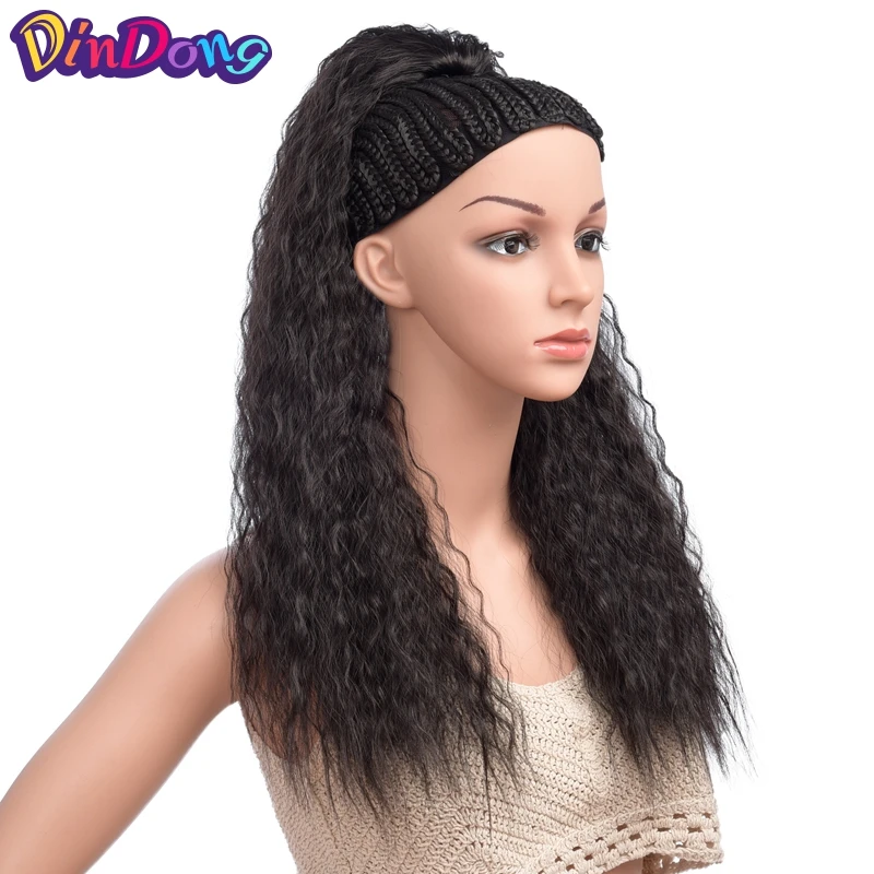 Rabo de Cavalo Sintético de Rabo de Cavalo Extensões de Cabelo Dindong Encaracolado ''puff Afro Clipe Sintético de 120 g - Pacote Envoltório Africano Americano 18 23 Rabos de cavalo sintético