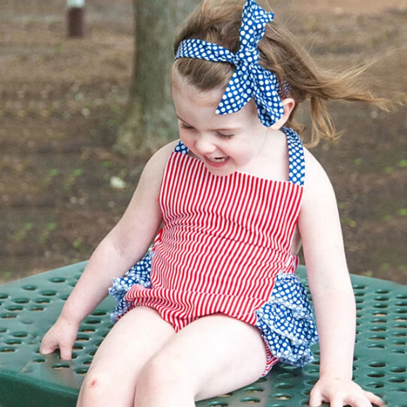 baby girl 4th of july romper