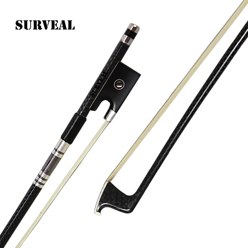 

Professional Carbon fiber Violin Bow Best Elastic Silver Mounted Musical Instrument Player,Size 4/4 Free shipping