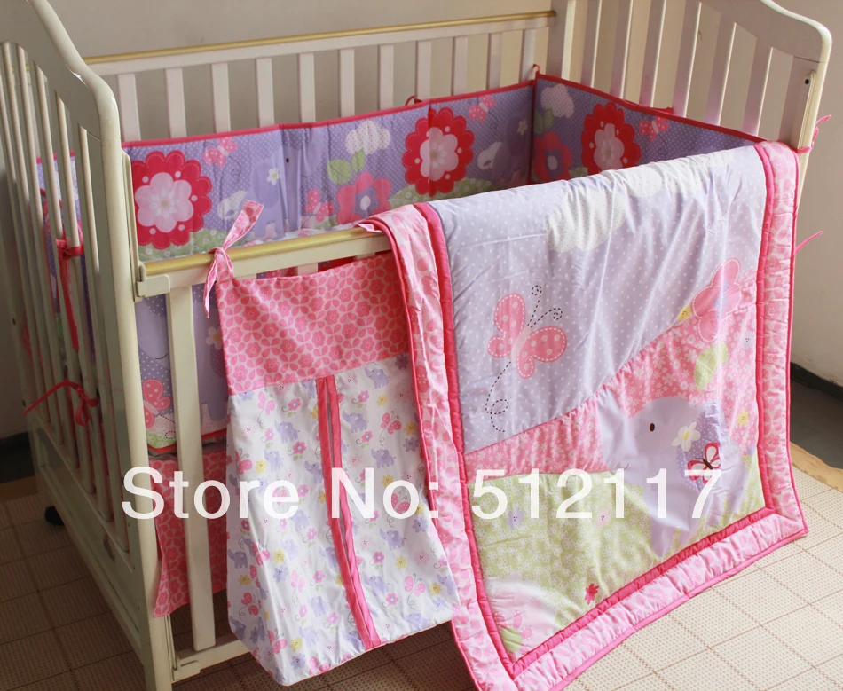 2014 New 8pcs Baby Crib Cot Bedding Set Quilt Bumper Sheet Dust