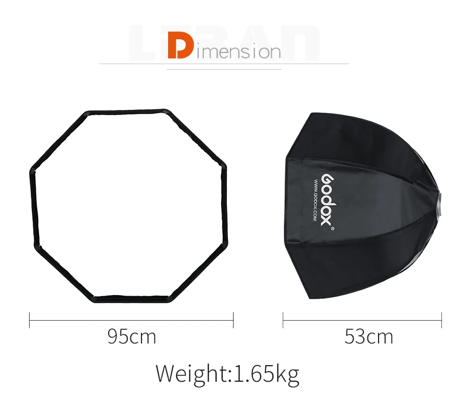 Godox 95 см 37,5 дюйма складной портативный восьмиугольный зонт-Отражатель софтбокс с креплением Bowens для студийная вспышка Speedlite