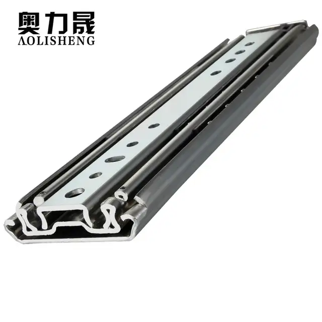 Drawer Heavy Duty Cabinet Slide Rail 3 Fold Ball Bearing 220 Kg