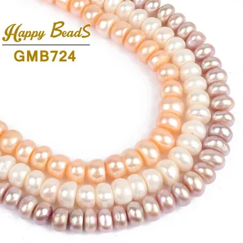 

8-9mm White Pearl Beads High Qualit Natural Semiround Freshwater Pearl Loose Beads For 15"DIY Making Bracelet Necklace Jewelry