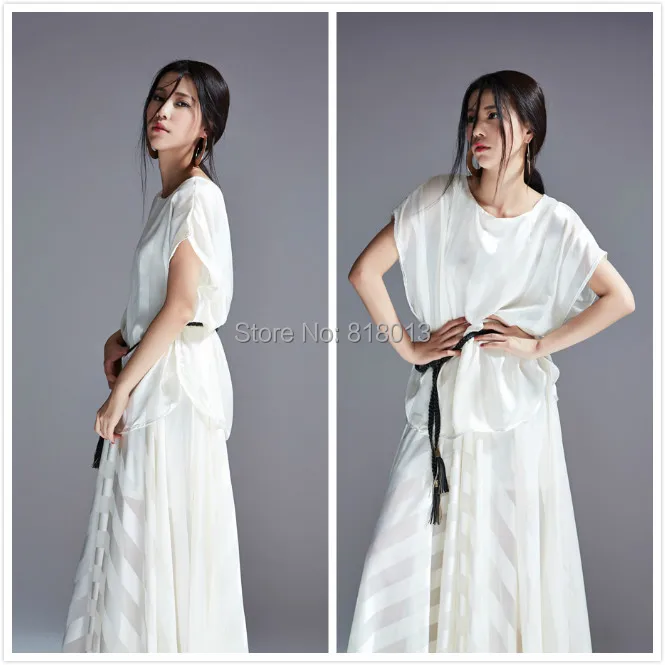 2015 New Casual Brand Women Ankle Length Straight Dress Elegent White Dresses Free Shipping 02224|dress up casual dress|dress newspaperdress long