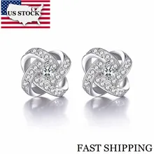 США сток Uloveido серьги для женщин Ювелирные Серьги серебряного цвета свадебное ювелирное изделие серьги Букле д 'ореиль Oorbellen WHF57