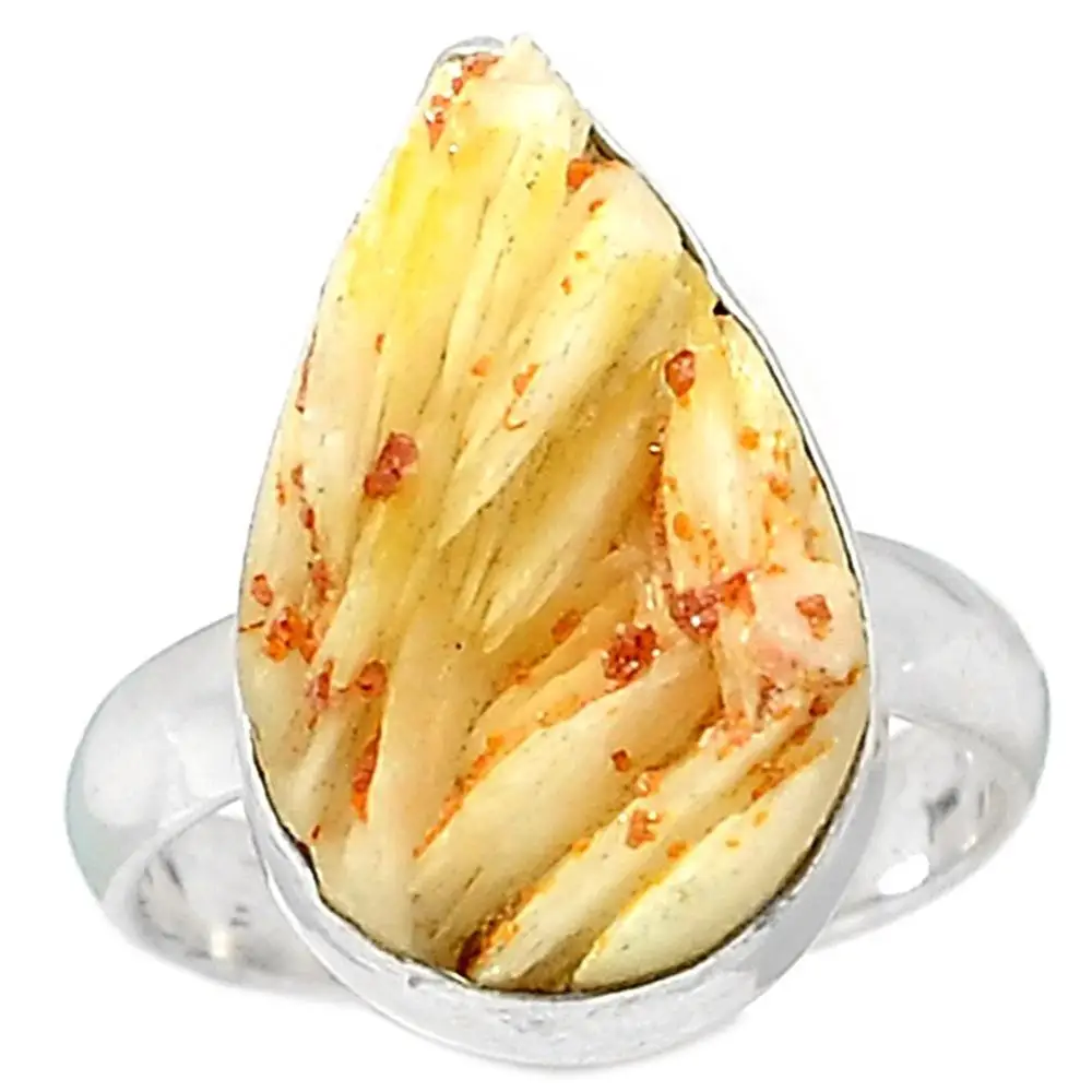 Lovegem Подлинная VANADINITE кристалл кольцо 925 пробы серебро, размер: 8,75, AR1255