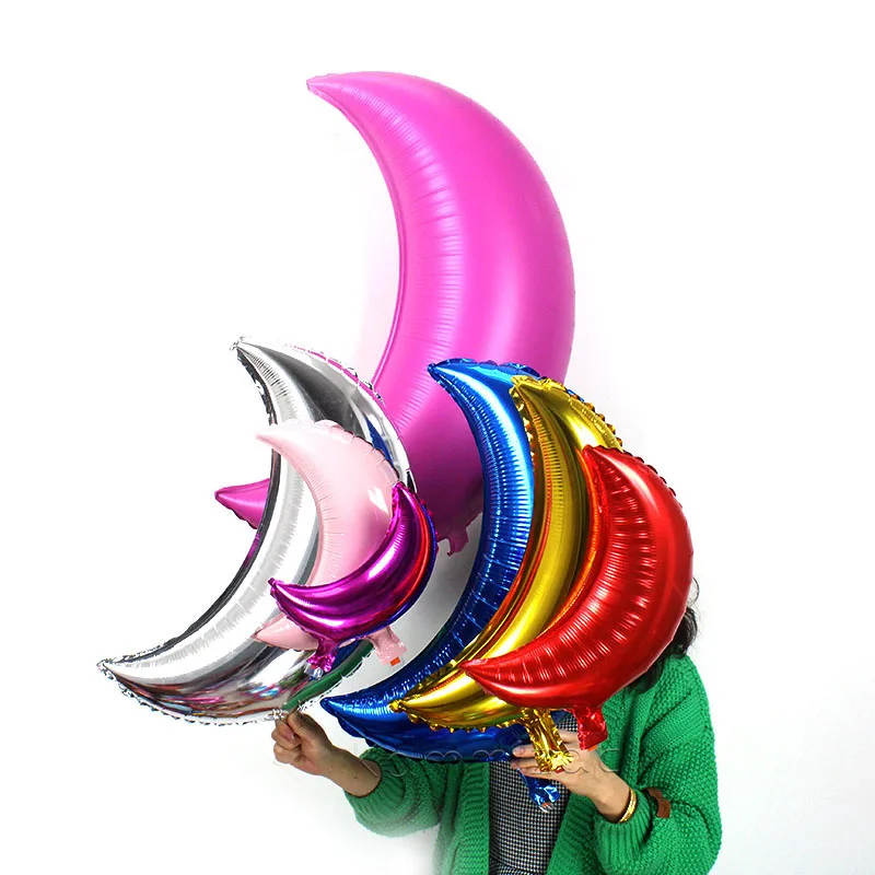 18inch/24inch Silver Gold Moon Foil Balloons 20pcs Moon shape Mylar