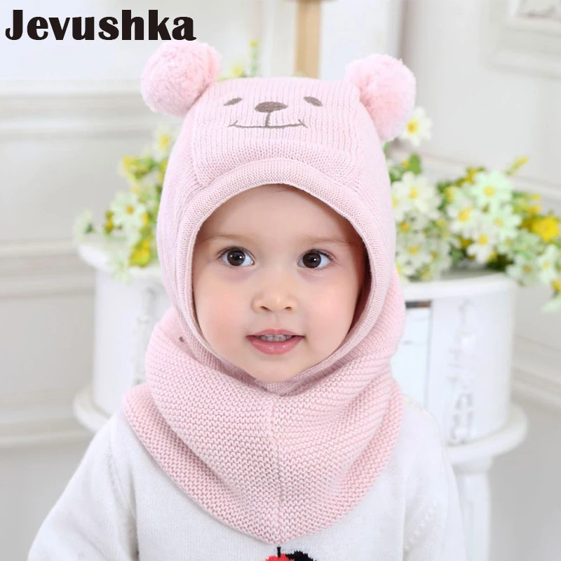 

Winter Warm Knit Baby Girls and Boys Pompom Hat with Warm Fleece Lining Cute Bear Ears Hats for Kids Beanie Gorro