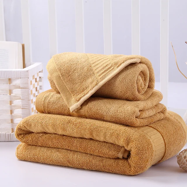 Idouillet 3 Piece Bamboo Cotton Towel Set 1pc Bath 70 140cm Idouillet 3 Piece Bamboo Cotton Towel Set 1pc Bath 70 140cm