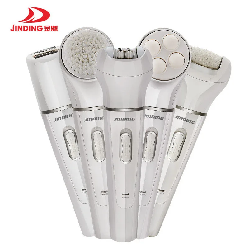 

5 In 1 Women Epilator Wool Device Electric Shaver Razor Shaving Lady's Shaver Callus Remover Facial Cleaning Brush 45D