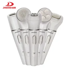 JINDING 5 Em 1 das Mulheres Dispositivo Lã Depilador Barbeador Elétrico de Barbear Barbear Senhora Barbeador Calo Removedor Escova De Limpeza Facial