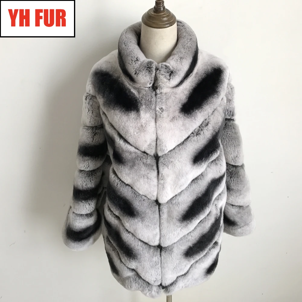 

New Spring Winter Women Real Rex Rabbit Fur Coat Warm Long Style 100% Natural Rex Rabbit Fur Jacket Real Rex Rabbit Fur Overcoat