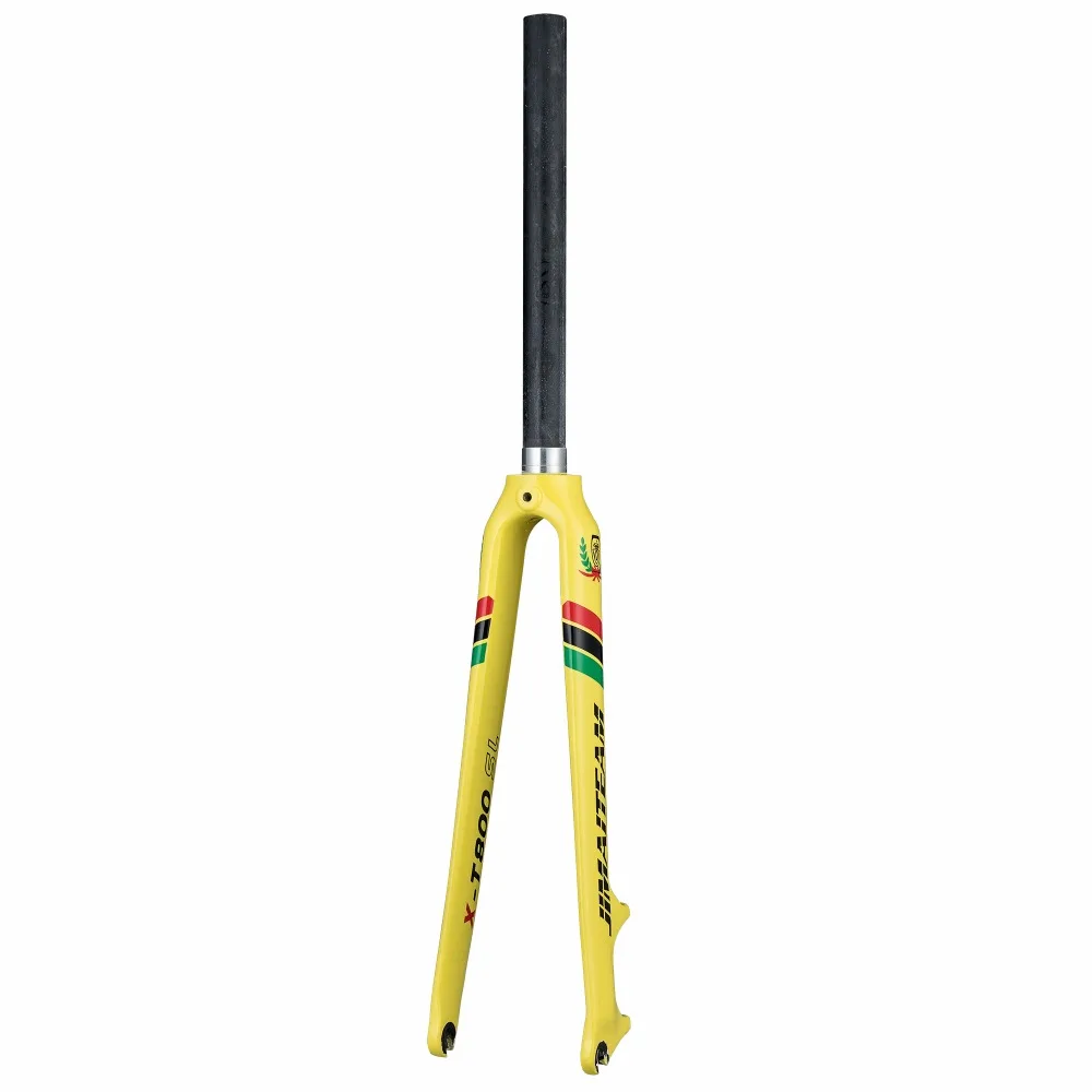 

2018 New JIMAITEAM Bike 700C Carbon Fork 28.6mm Carbon Fork Road Bike Parts Ultra-light Brake Carbon Fork Yellow gloss