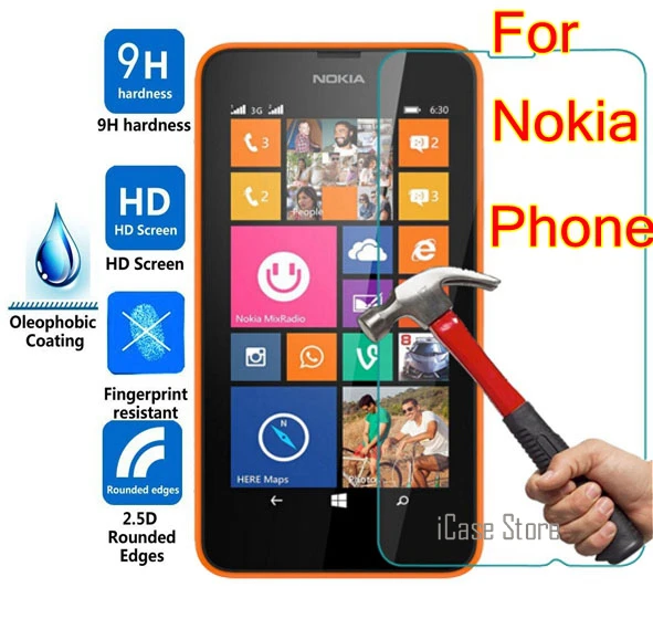 

9H Tempered Glass For Nokia Lumia 640 950 430 435 520 530 532 535 630 730 820 830 xl x 930 950 950xl 650 550 540 Protector Film