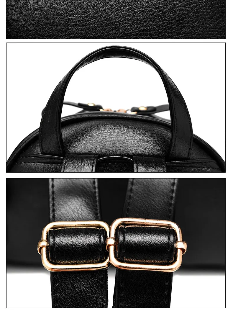 2022 Fashion Women Casual Travel Bead Backpack School Bags PU Leather Backpack for Teenage Girls Mochila Female Backpack S004