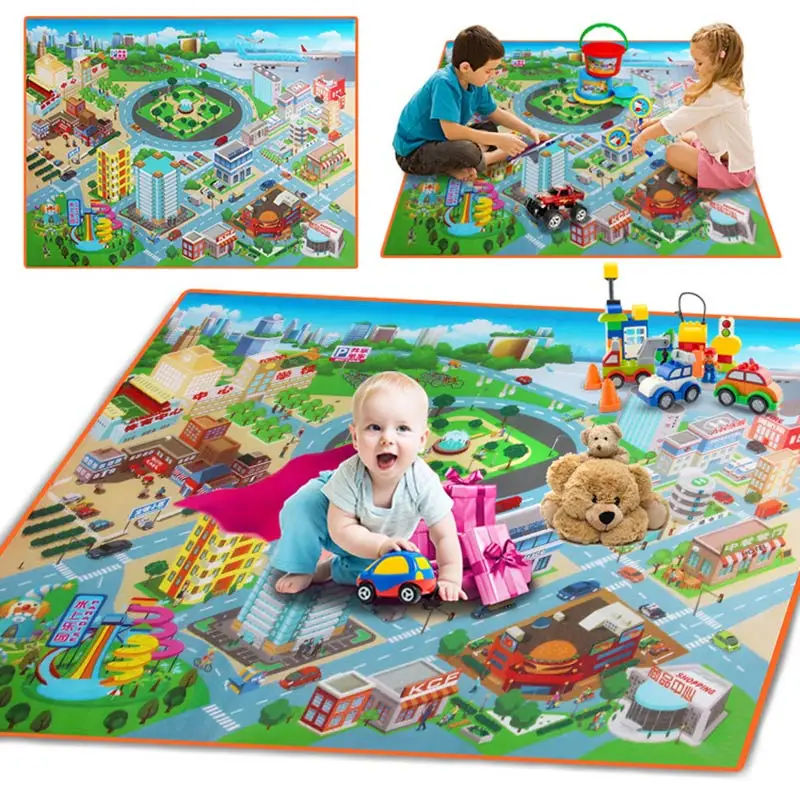 Children Kids Baby Crawling Blanket Carpet Rug City Life Learn To Walk Road Traffic Play Mat Home BM88 | Игрушки и хобби