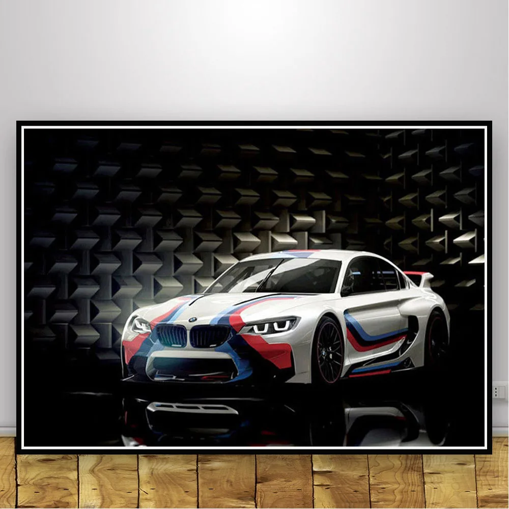 Горячая BMW M3 E30 серии Super красный гоночный автомобиль Ретро плакат и печатная графика стены Картина на холсте картины Современный для дома Декор комнаты - Цвет: Прозрачный