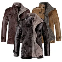 Hallo-q Frühling Mode für männer Motorrad Lederjacken Männer 2017 Winter Casual Warme Mäntel Dicker Wolle Männlichen Bomber jacke 4XL, UMA334