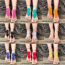 

New Barefoot Sandals Beach Anklet Jewelry Foot Knit Ankle Bracelet Hot Jewelry Beach Accessories Sexy Striped Beachwear Crochet