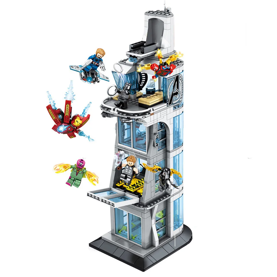 

Iron Man Avengers Tower Marvel 76038 Super Heroe Model Building Blocks 906 Piece Bricks Boys Birthdays Gifts Toys