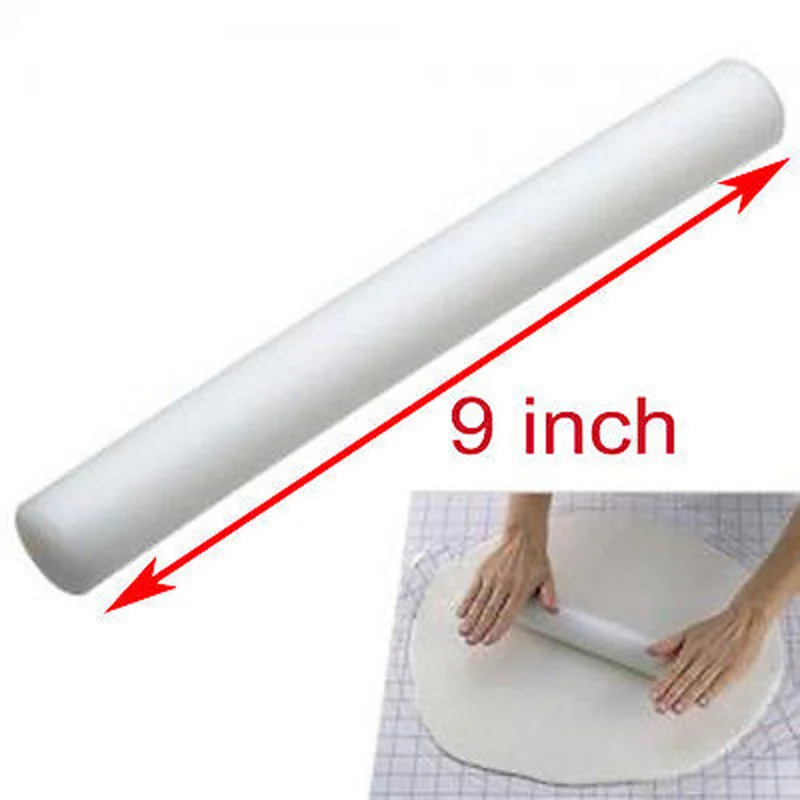 New-1Piece-23cm-Long-Plastic-Rolling-Pin-Fondant-Cake-Decorating-Sugarcraft-Cooking-Tools-Paste-Roller