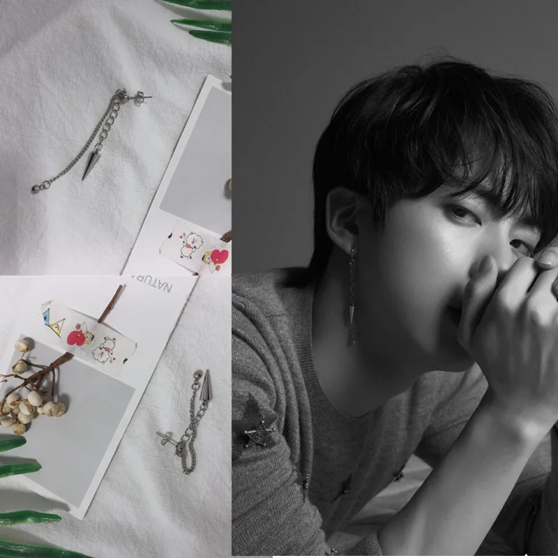 

1 stks Korea KPOP Bangtan Jongens Album V DNA Stud Oorbellen Sieraden Accessoires Voor Mens Womens Earring