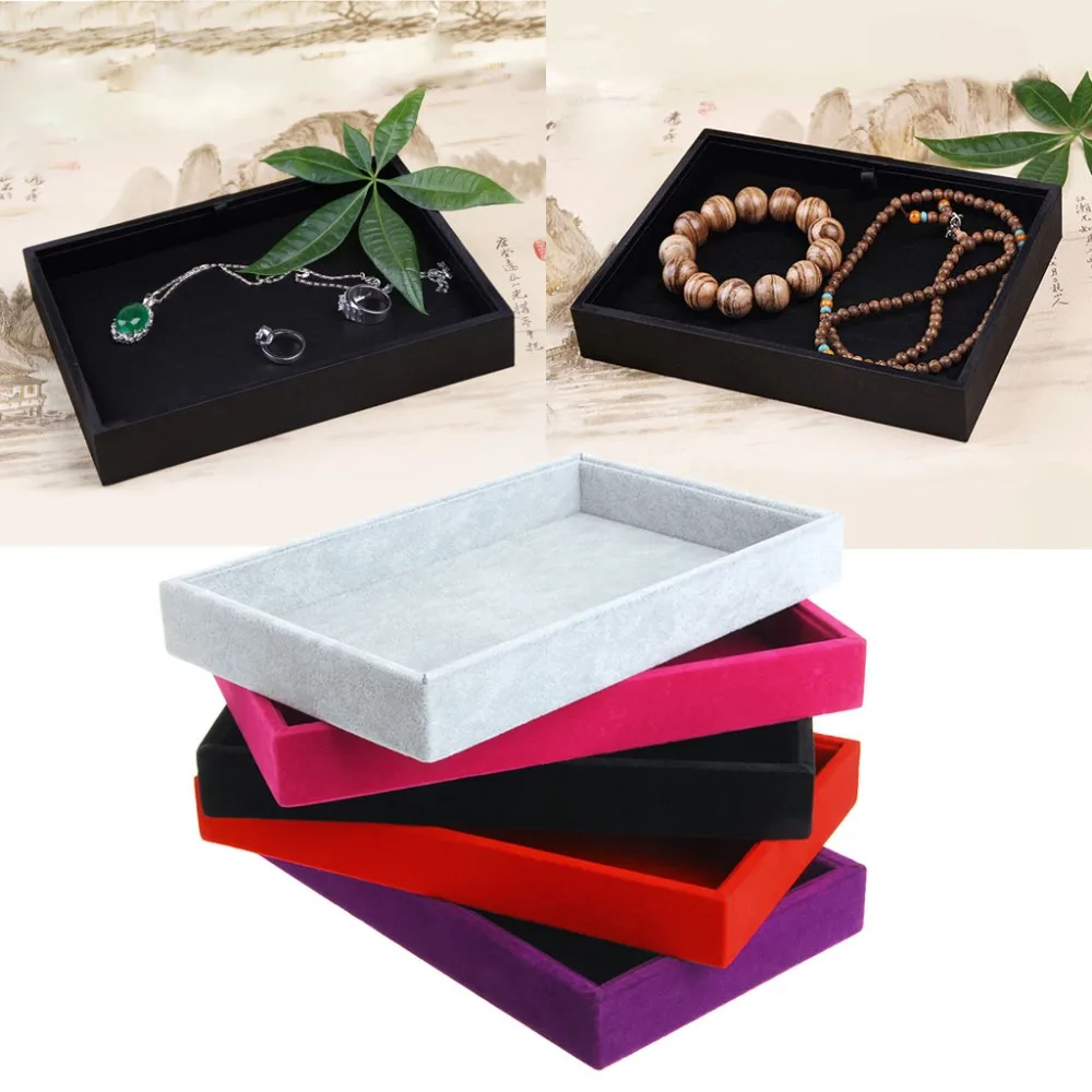 5 Colors Stackable Jewelry Trays Inserts Velvet Catch All Jewelry