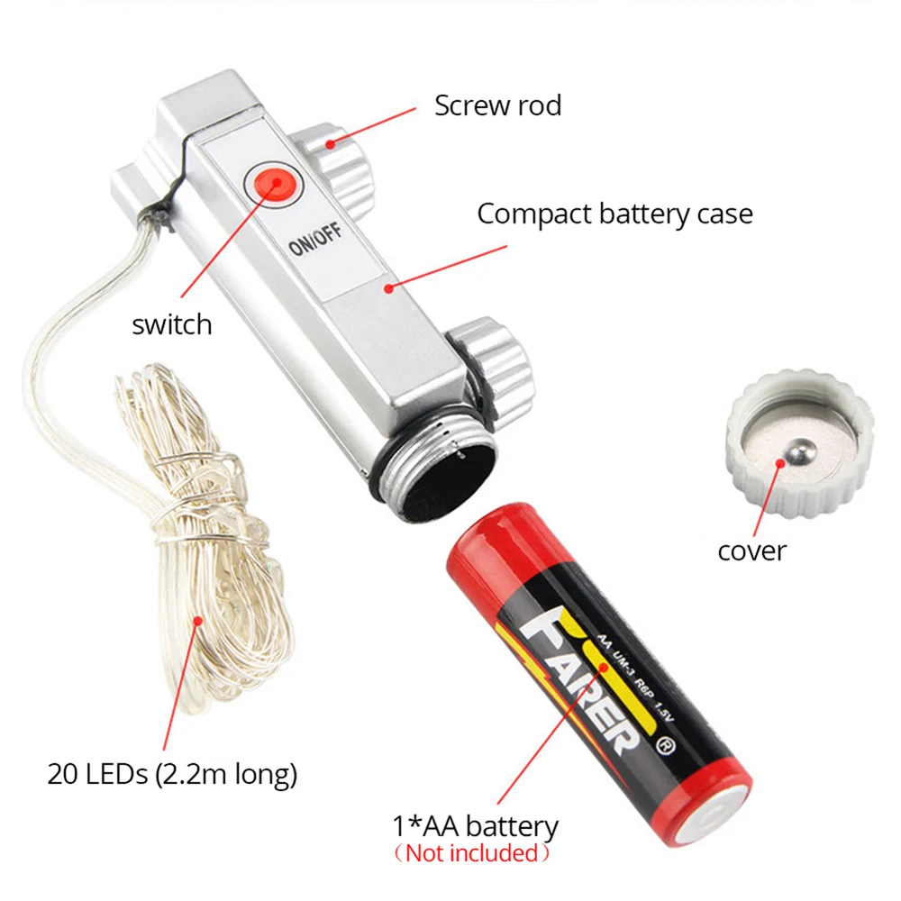 Excellent Waterproof 20LED bicycle spoke light 6 color string night riding decorative lights safety warning lights bicycle accessories 2