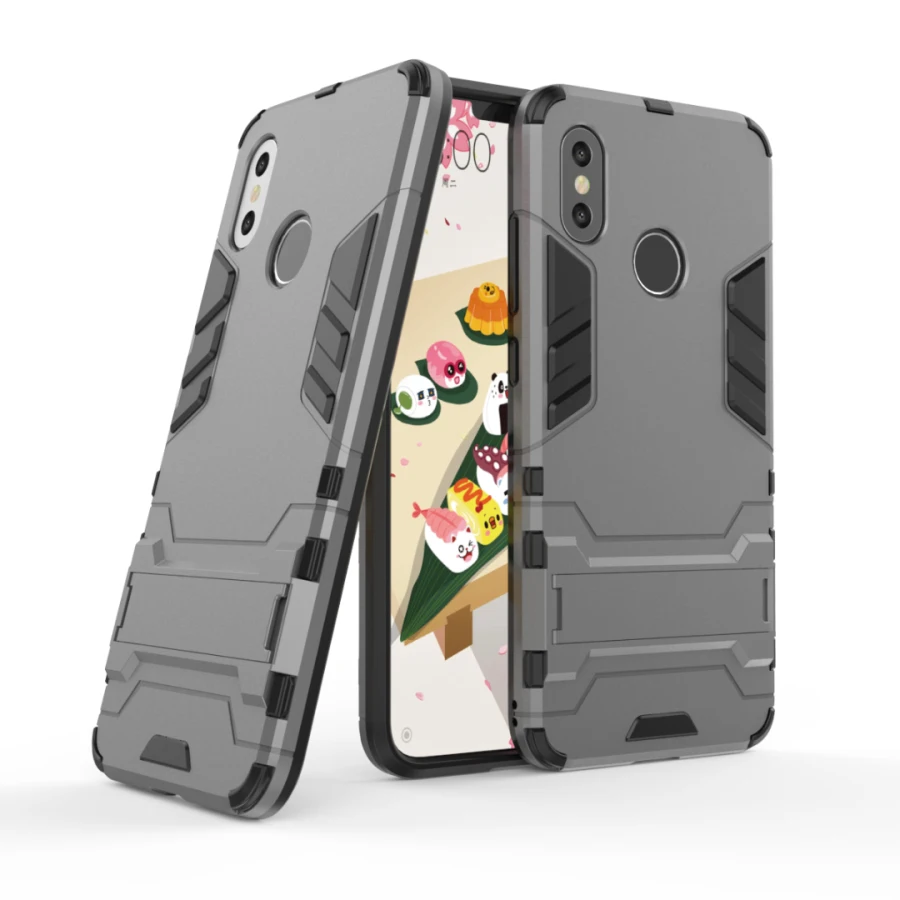 Case Soft TPU For Xiaomi 8 mi mi8 Armor Shockproof Stand Silicone+PC Phone Back Cover Shell for XiaoMi MI Holder Cases |
