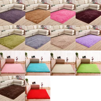 

Silky carpet bedding bedside blanket living room coffee table bay window solid color children's crawling mat can be customized