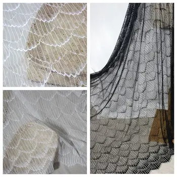 

Width 1.5 m wave pattern eyelash lace fabric dress bottoming shirt wedding dress veil accessories 3m price