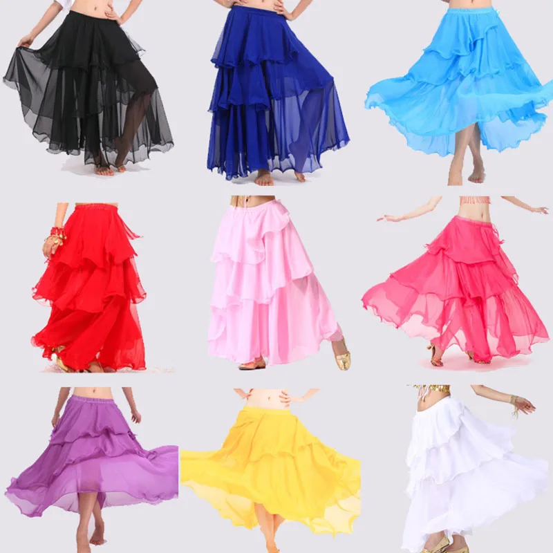 2018 Hot Popular Cheap Belly Dance Beautiful Skirt Chiffon for Women Belly Dancing Costume on Sale