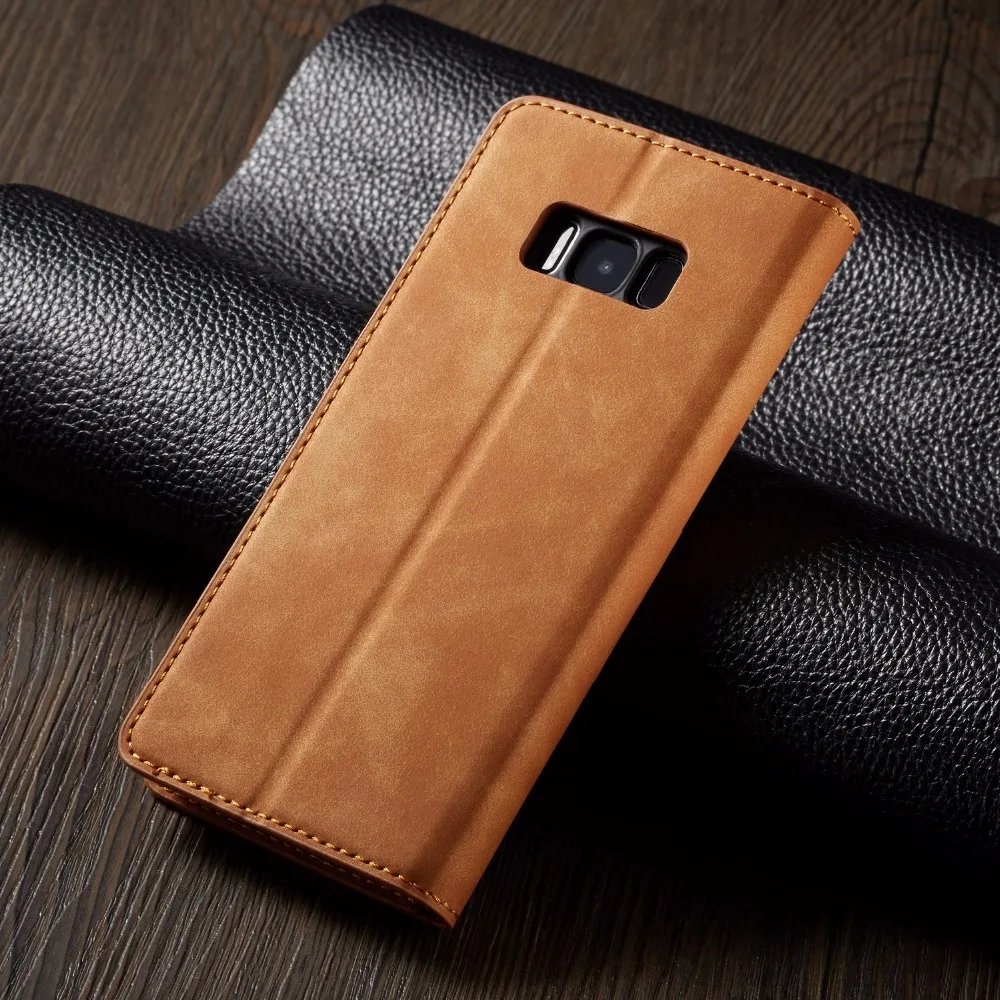 Кожаный флип чехол для samsung s8 s9 s10 чехлы S8 galaxy S10 plus задней панели