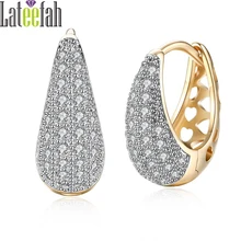 

Lateefah Vintage Gold Basket Earrings for Women Micro Pave Cubic Zirconia Art Deco Hollow Creole Boucle Hoop Earrings Oorbellen
