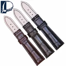 Pesno Watch Strap Black Brown Dark brown Alligator Skin Leather Watch Band Men Watch Accessories 20mm
