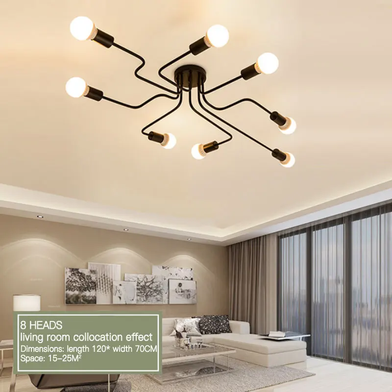 

Vintage Restaurant Chandelier Creative Living Room Personality Art Cage Retro Long Stores Lamps Studio Spider Chandelier