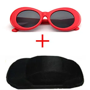 Longkeader новые NIRVANA Kurt Cobain солнцезащитные очки для мужчин и женщин ретро овальные солнцезащитные очки модные Unsix очки UV400 Gafas чехол - Цвет линз: red and black case