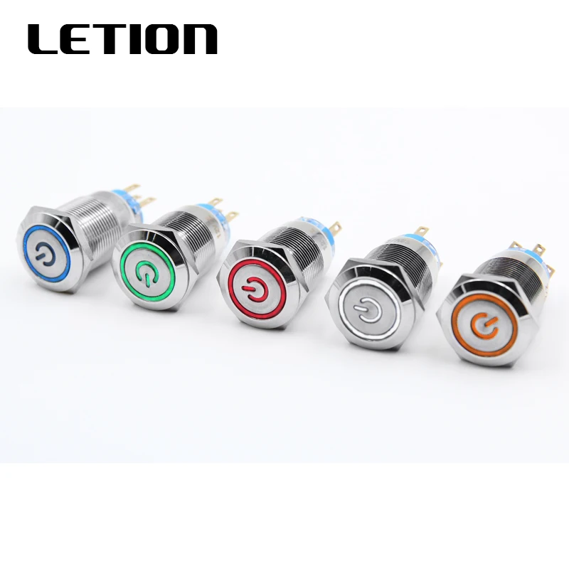 

1PC 19mm Waterproof self-reset/self-locking Stainless Steel Metal Doorbell Bell Horn Push Button Switch LED Car Auto Engine