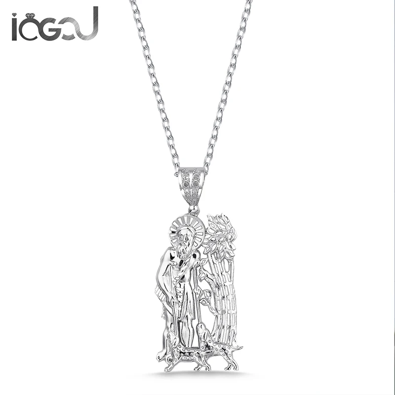 

IOGOU 925 Sterling Silver Jesus Dogs Men Women Pendants Party Christ Charm Pendants For Necklace Hip Hop In Style Jewelry