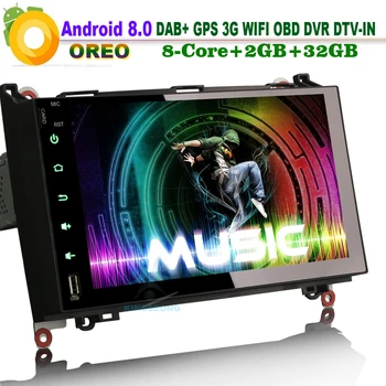 

9" Android 8.0 DAB+ Car Stereo WiFi 3G GPS DVR OBD SD BT Car GPS Navigation Player For Mercedes Benz Viano Vito Sat Navi
