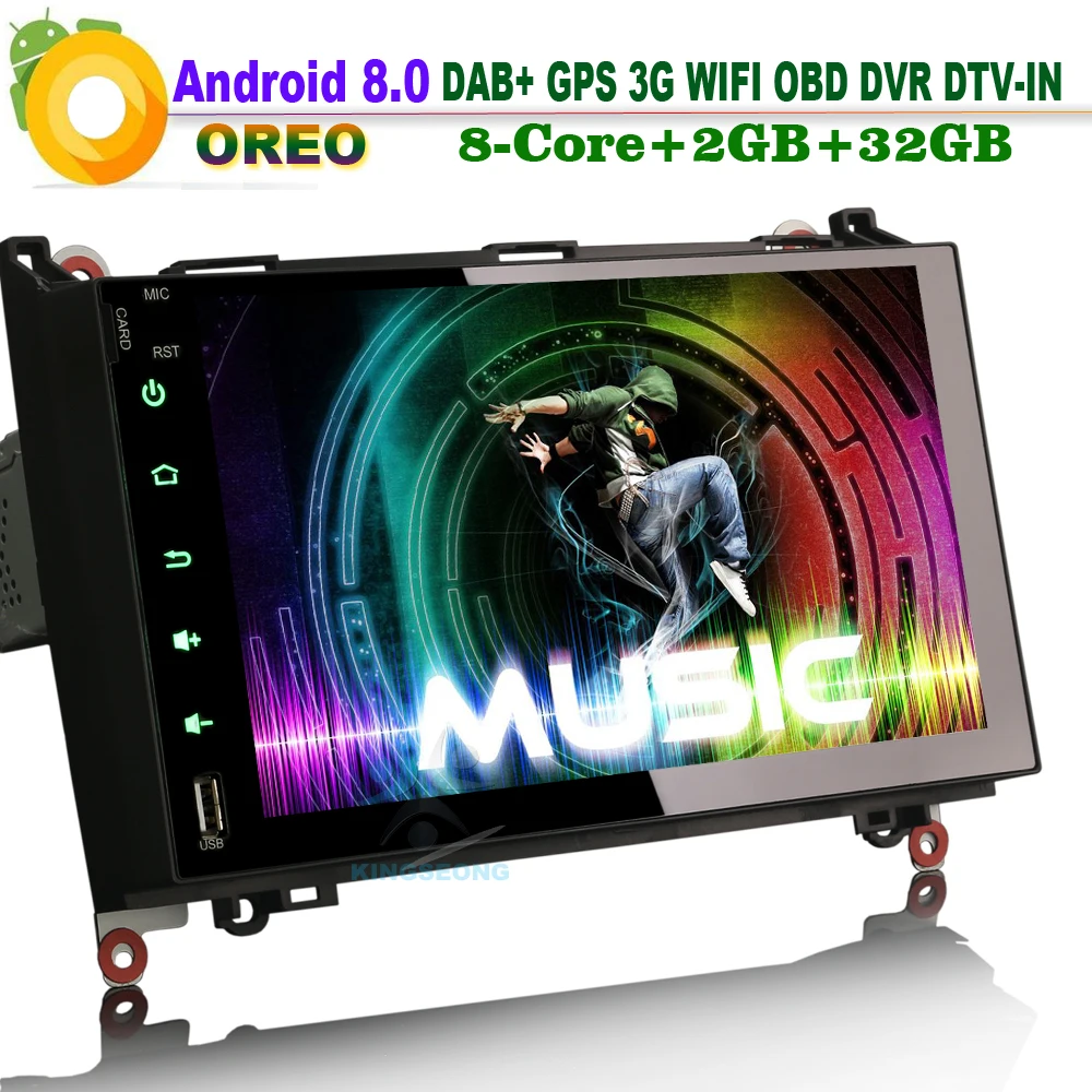 Автомобильный стереопроигрыватель DAB + 9 дюймов Android 8 0 Wi Fi 3G GPS DVR OBD SD BT навигатор